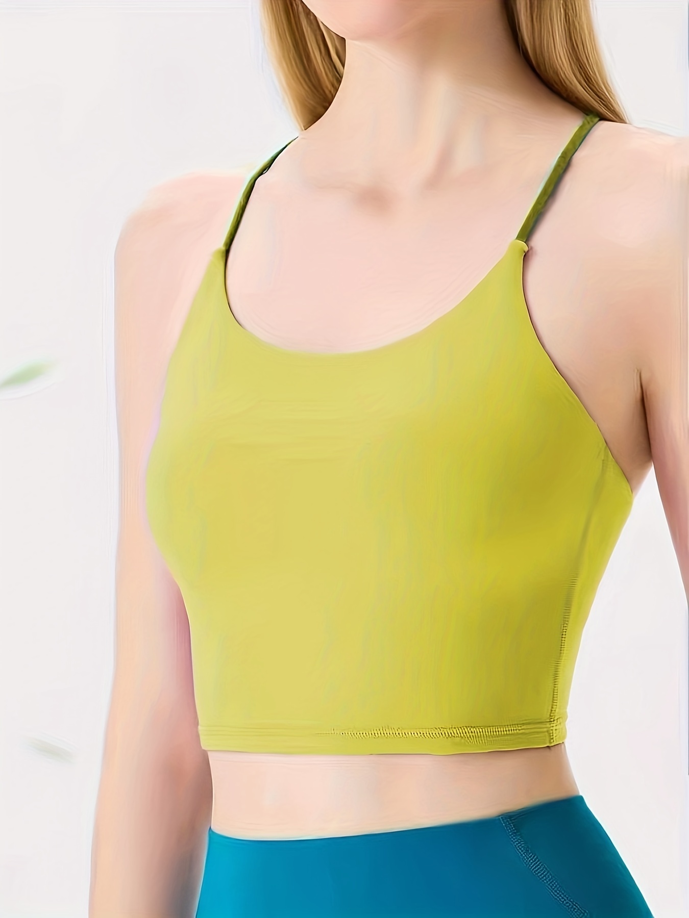 Workout Tank Tops Bra Strappy Athletic Yoga Tops Running - Temu