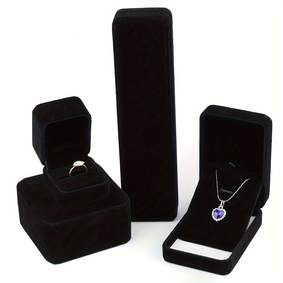 

1pc Black Velvet Jewelry Gift Box, For Necklace Earrings Bracelet Rings Packing, Home Decor, Christmas Gift, New Year Gift, Gift For Man, Gift For Woman
