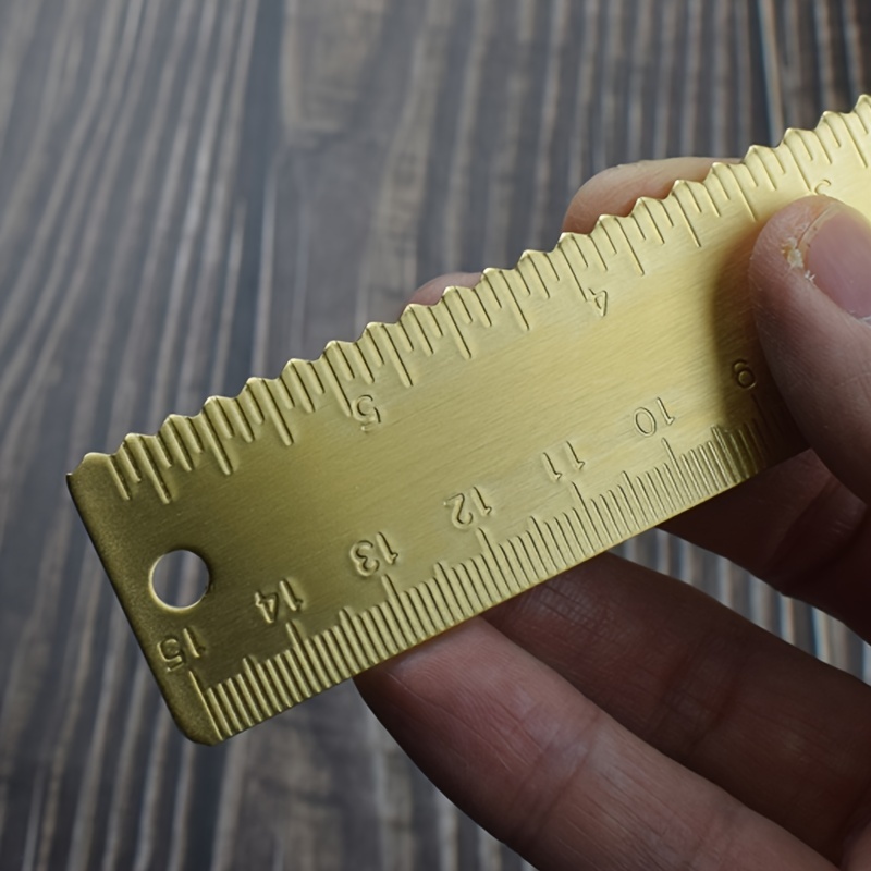 Brass Ruler With Straight Wavy Lines Perfect For - Temu