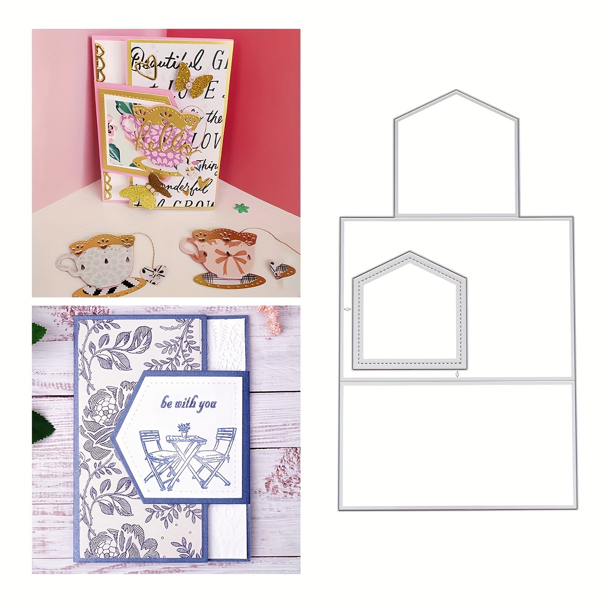Polygonal Die Cuts For Card Making And Scrapbooking Cutting - Temu