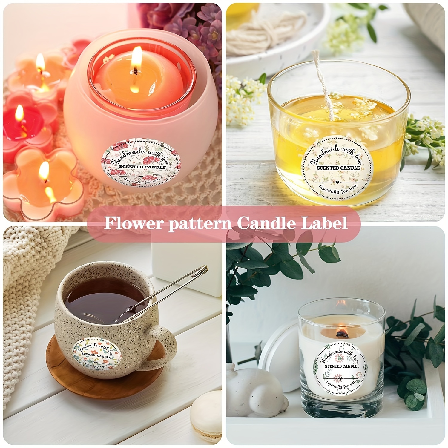 400pcs/25sheets Candle Label Stickers, 2 Inches Flower Pattern Candle  Labels, Candle Packaging Stickers, Round Candle Labels, For Candle Making  Suppli