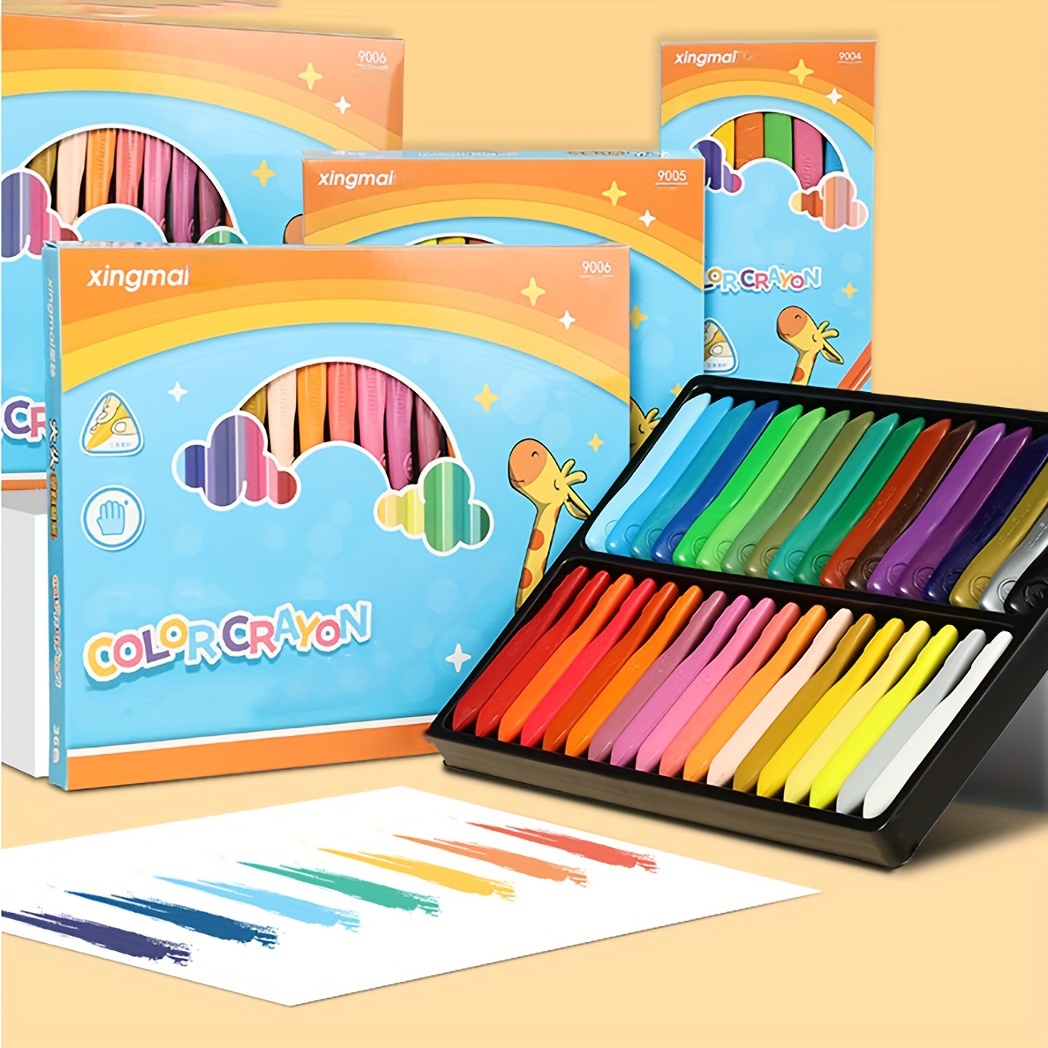 12-color Triangular Crayons Non-stick Hand Safe Washable Drawing And  Doodling Wax Crayons