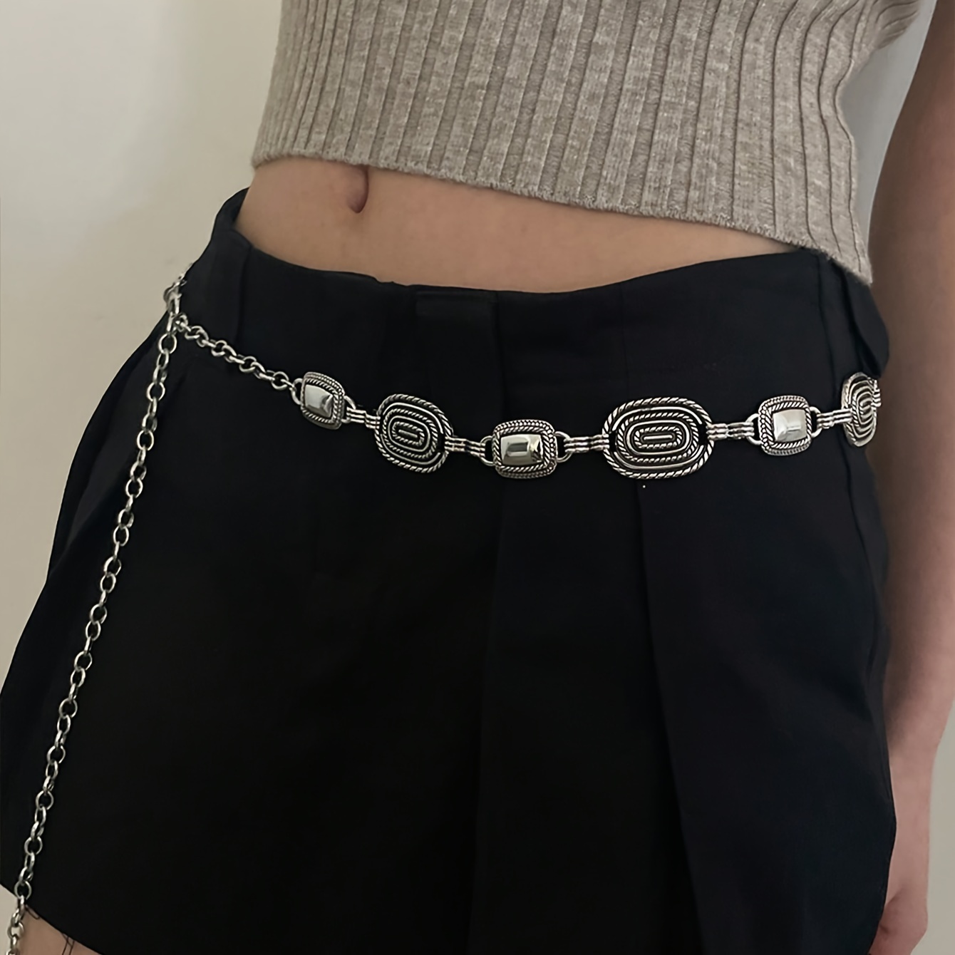

Boho Geometric Metal Waist Chain Belly Chain Belts Vintage Dress Girdle Body Jewelry For Women