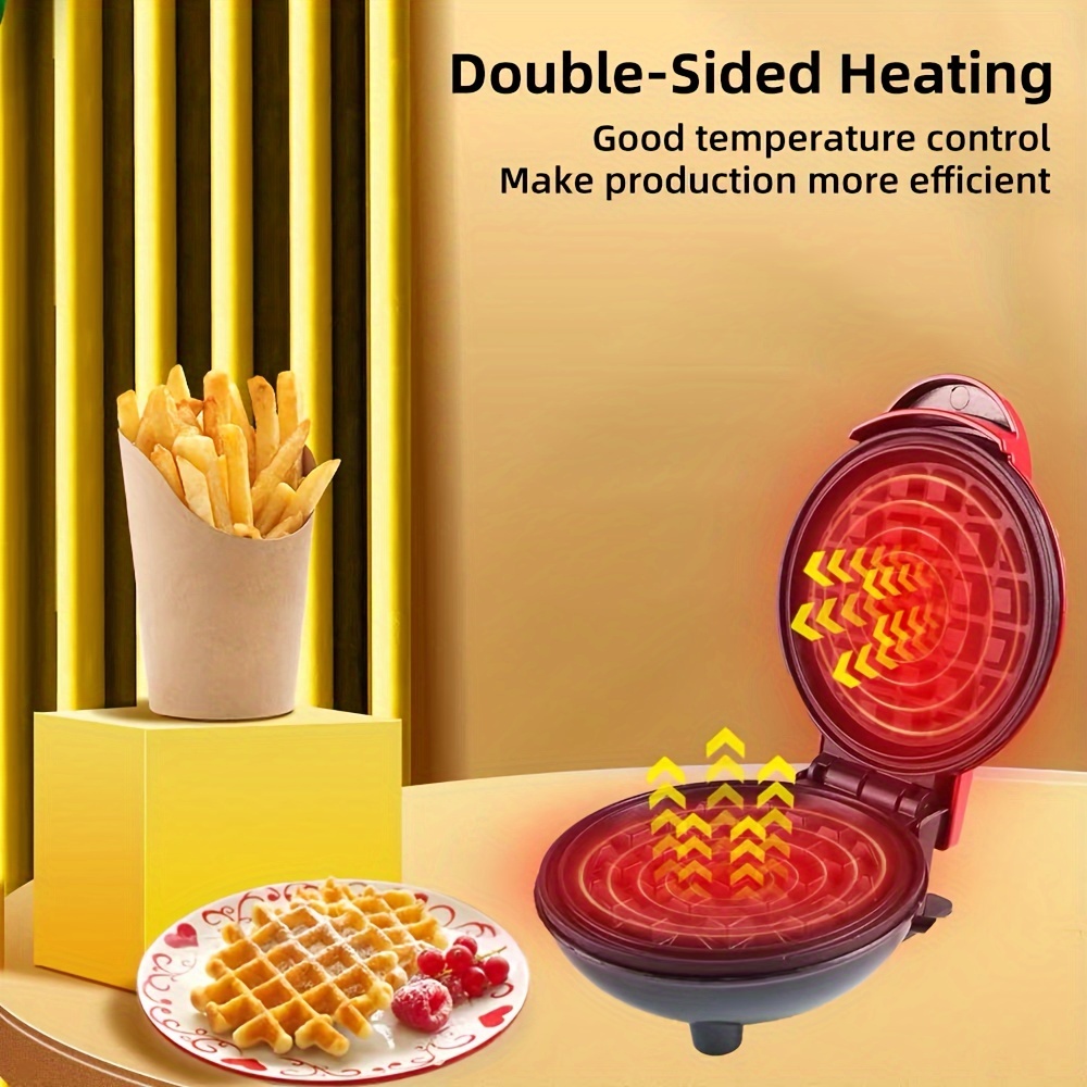 Non-Stick Mini Electric Waffle Maker Machine Double-Sided Heating