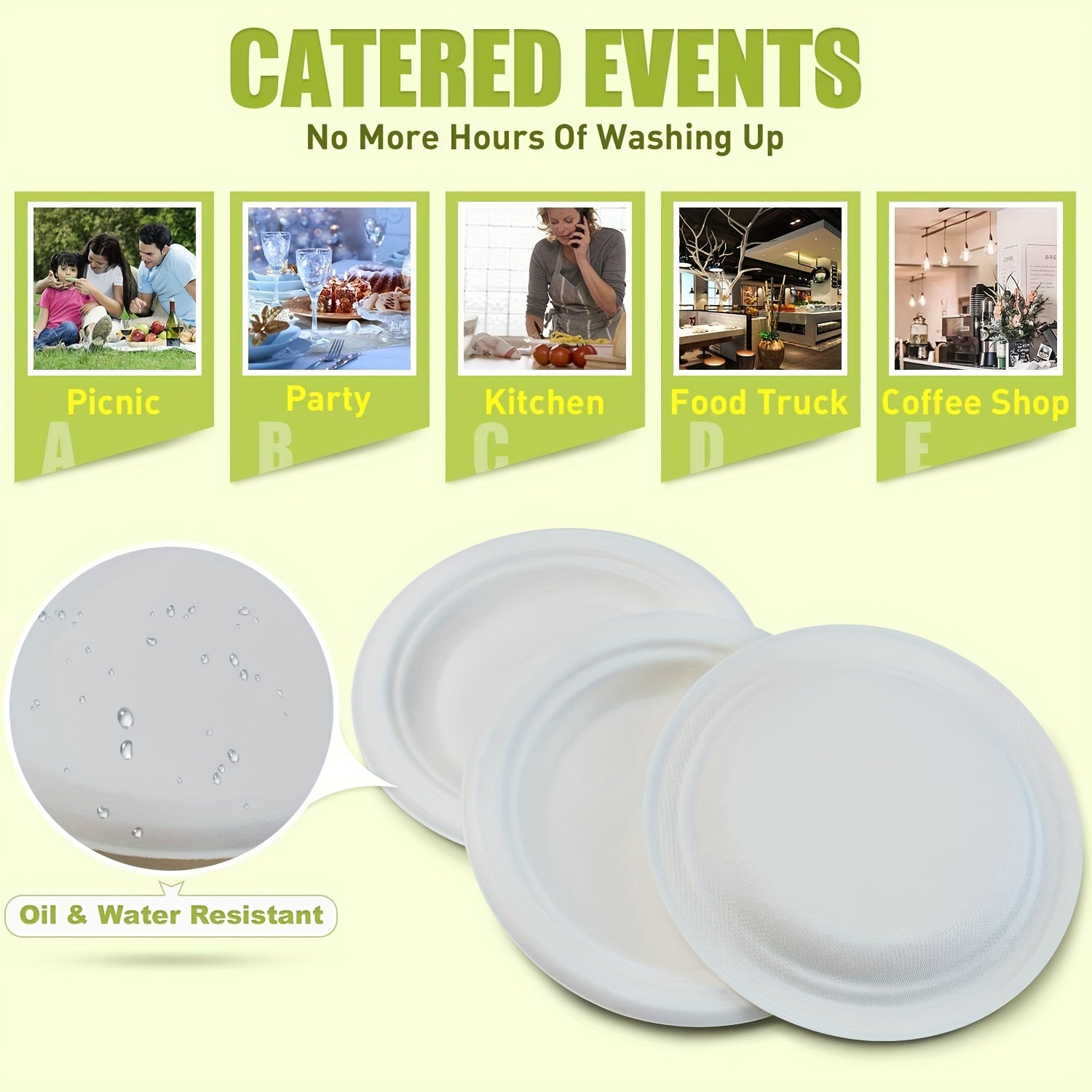 Paper Plates Plates Heavy Duty Disposable Paper Plates, Bagasse Natural  Biodegradable Sugarcane Plates, Sugarcane Pulp Natural Color, Waterproof &  Oil-proof, Perfect For Parties & Catering! - Temu