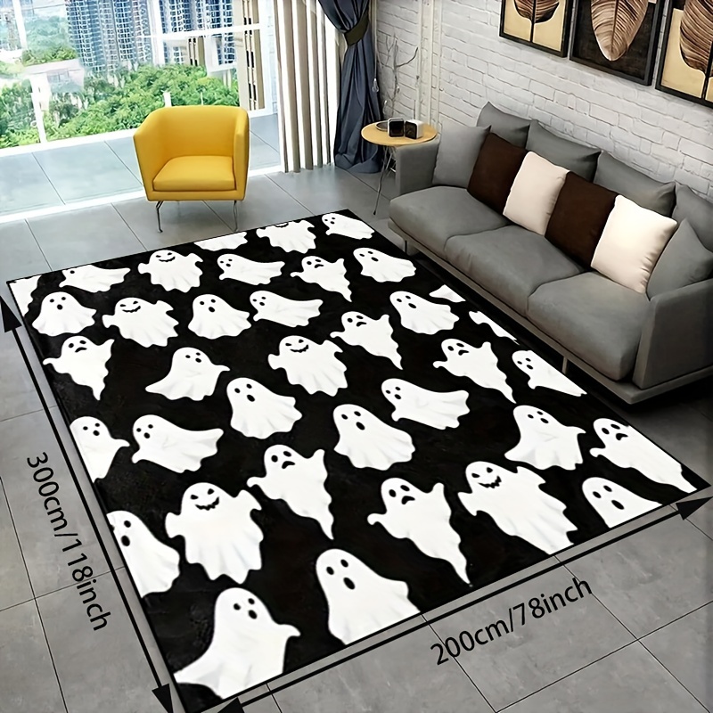 Spider Print Area Rug, Black Halloween Floor Mat, Perfect For Entry,  Hallway, Kitchen, Office, Dorm, Bedroom, Hardwood Floors, Living Room, Fall  Halloween Home Decor - Temu