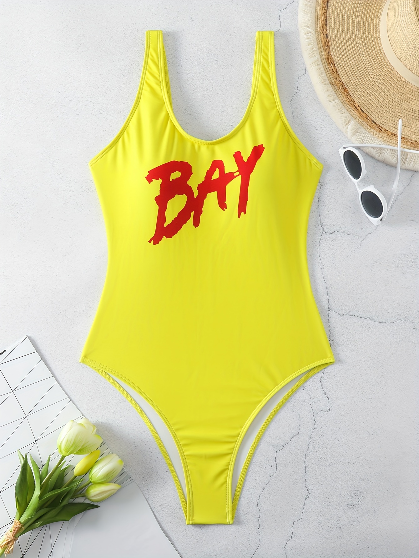 Seam Contoured Zip Front Swimsuit, Black & Yellow Short Wetsuit Style  Bathing Suit For Surfing & Diving, Women's Swimwear