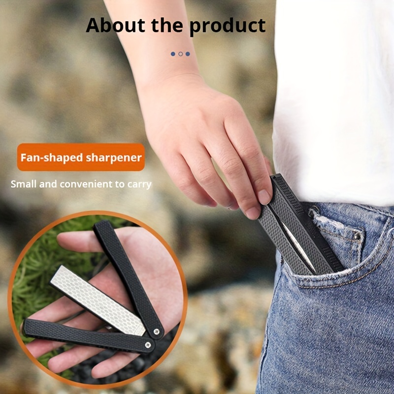 1pc Portable Double Side Grindstone, Professional Kitchen Sharpener For  Pocket, Folding Knife, Sharpening Stone