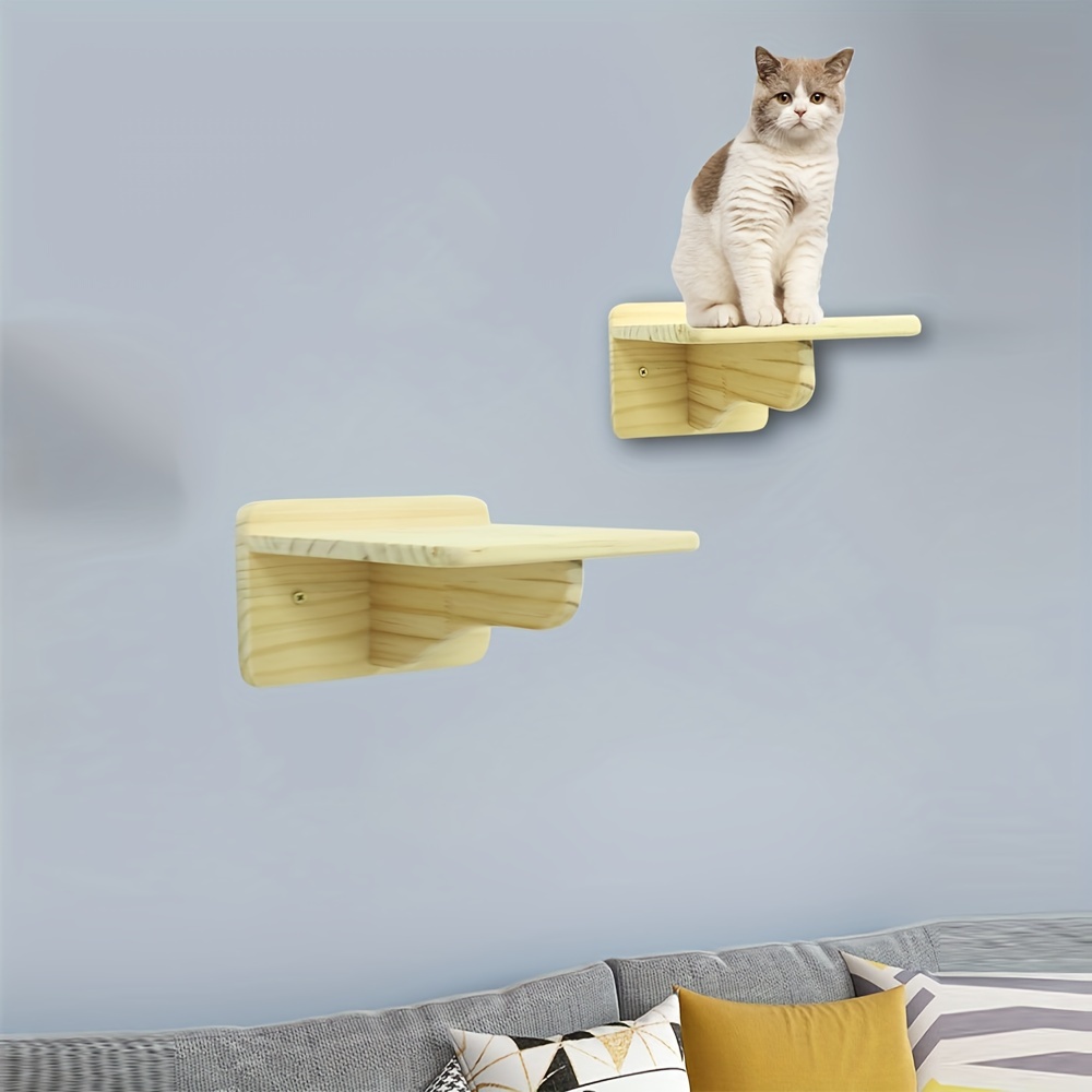 猫壁棚 木製 猫 壁ステップ 猫クライマー - 猫壁クライミングはしご 壁