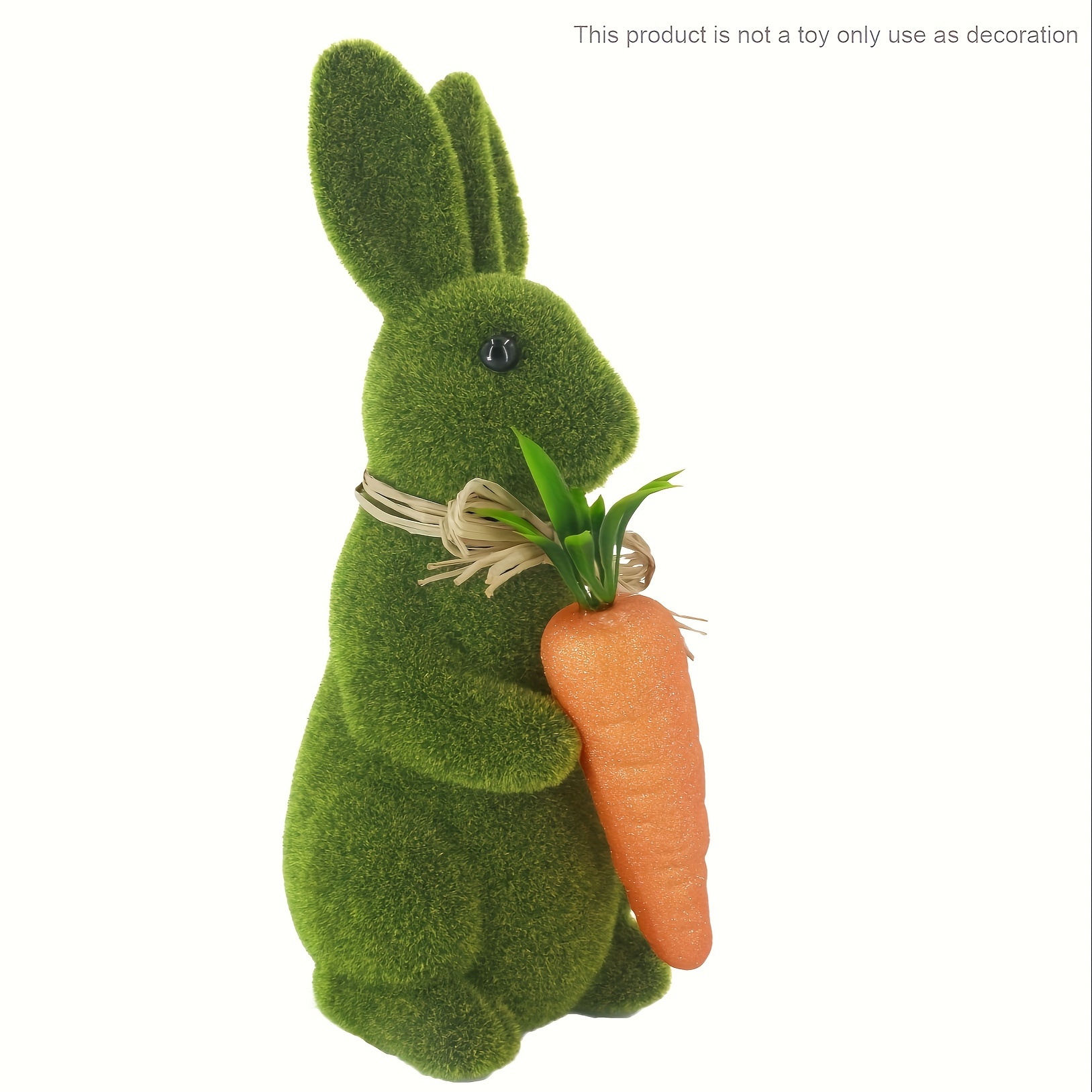 1pc easter moss bunny 12 hight flocked rabbit statue figurine for festival garden yard home party spring decoration craft decoration accessories desktop ornaments