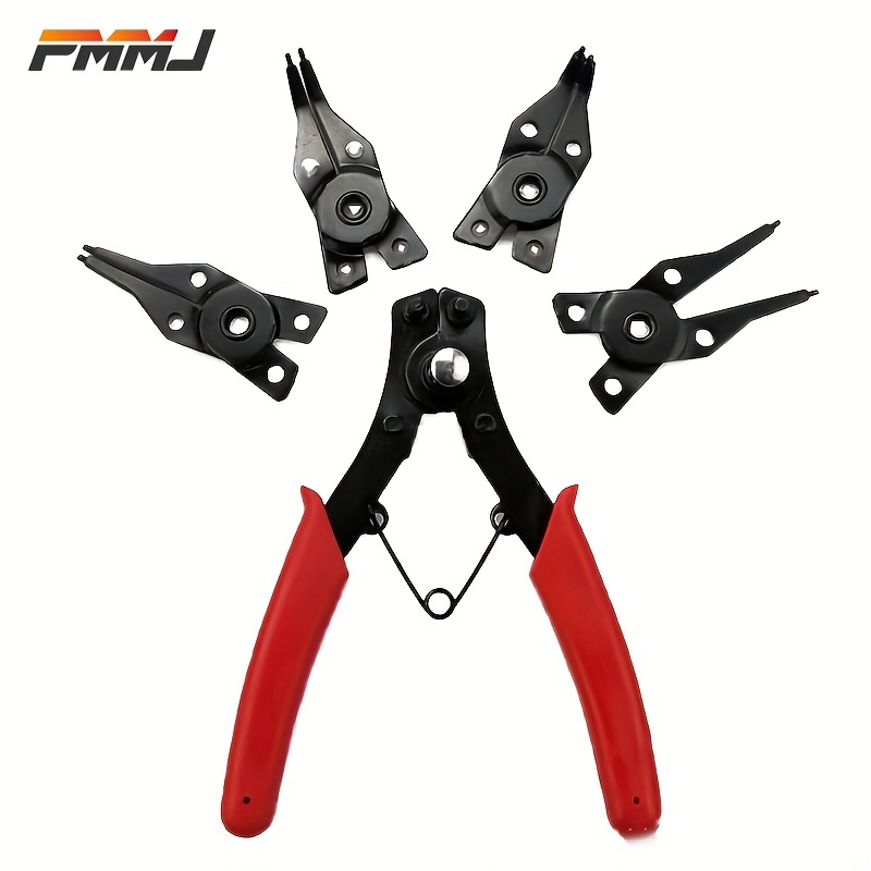 4-In-1 Circlip Pliers Set Snap Ring Pliers Multi Crimp Removable Plier Head  Retaining Circlip Pliers Hand Tools Multifunctional