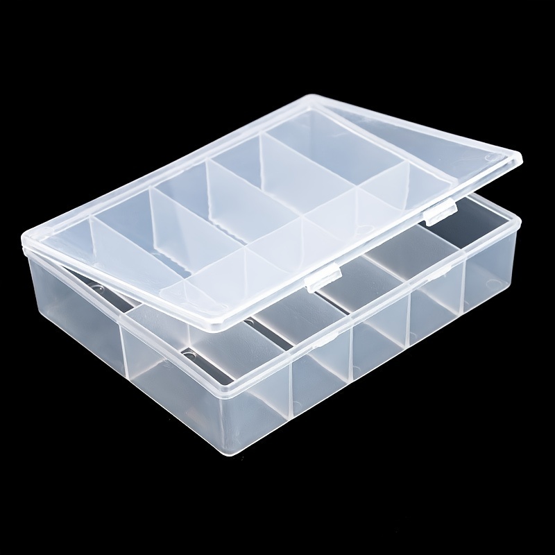 Rhinestone Organizer Storage Box, 4PCS 15-Grid Small Clear Plastic