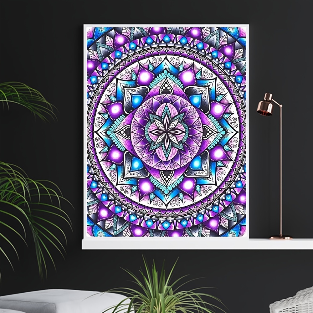 5d Diamond Painting Set Colorful Mandala Pattern Suitable - Temu