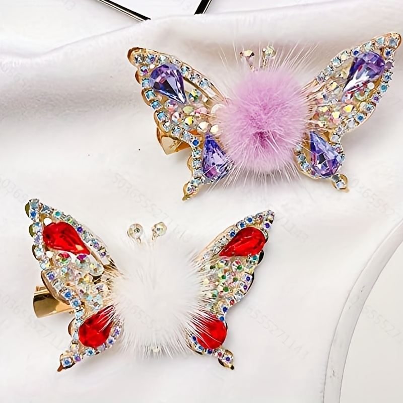 Sparkling Rhinestone Butterfly Hair Clip