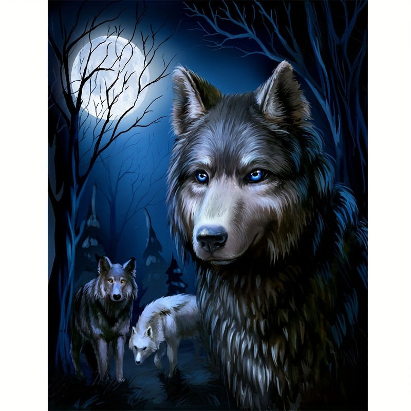 Wolf Diamond Painting Kit For Adult Animals 5d Diy Diamond - Temu