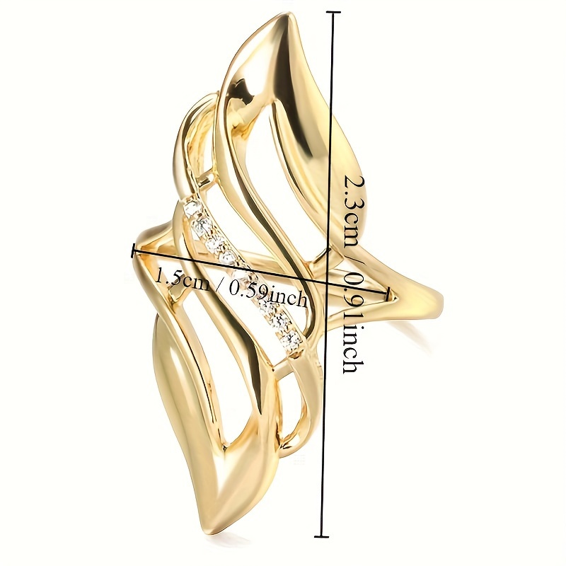 Golden Tone Zirconia Ring for Women