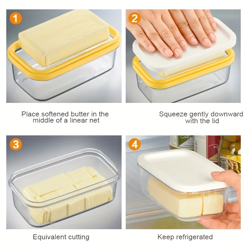 Butter Slicer Cutter Stainless Steel,Cutter Butter Slicer with  Case,Refrigerated Container Transparen Butter Box
