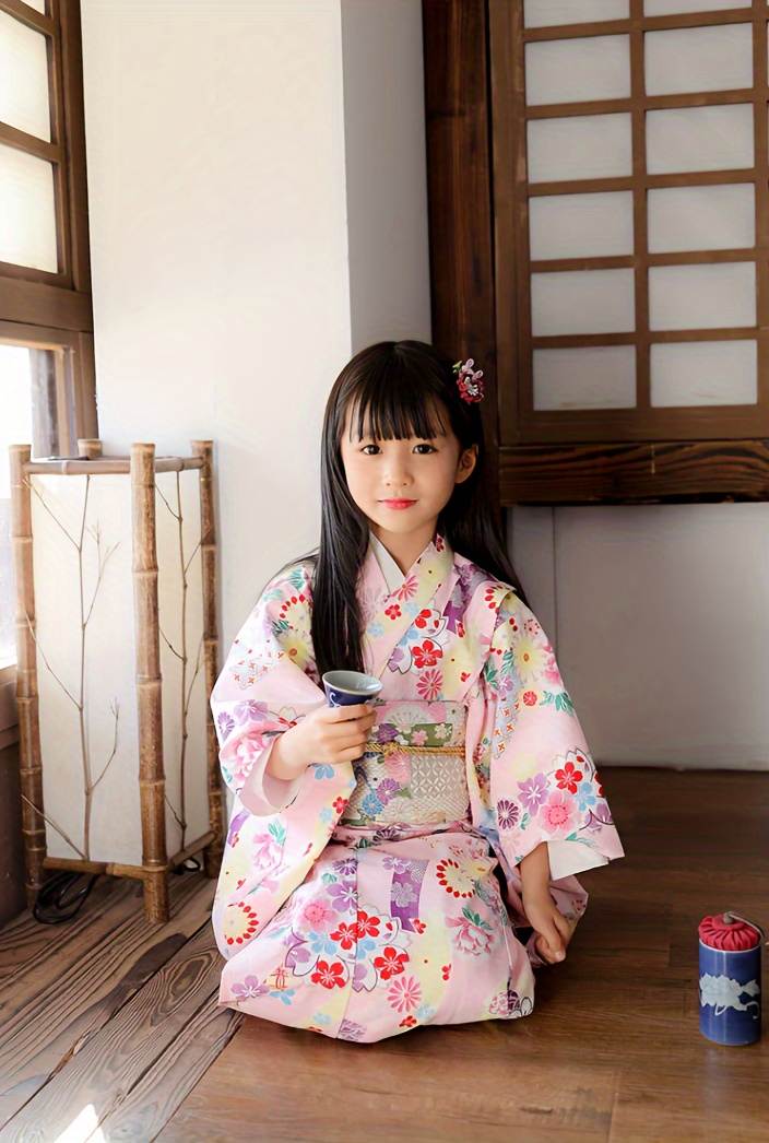 2pcs Dolce Flora Stampa Giapponese Kimono + Tapestry - Temu Italy