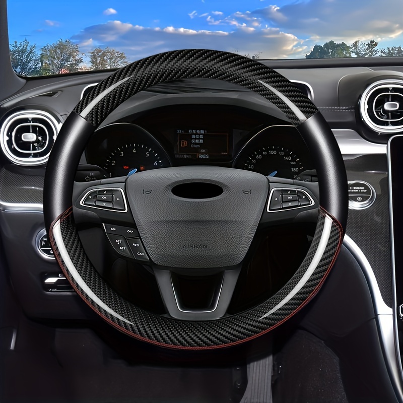 Verbessern Sie Das Aussehen Ihres Autos Mit Einer 6D  Carbonfaser-Lenkradabdeckung - 38cm/14.96inch Universal-Leder-Design