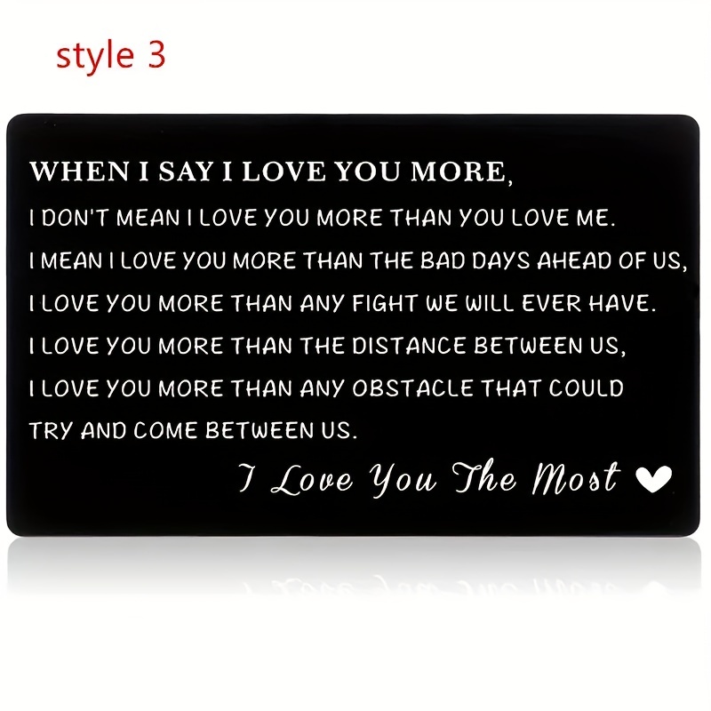 Never Forget Love Engraved Aluminum Alloy Wallet Insert Card Love Note Cards  Romantic Gift Boyfriend Husband Perfect Anniversary Birthday Wedding - Bags  & Luggage - Temu