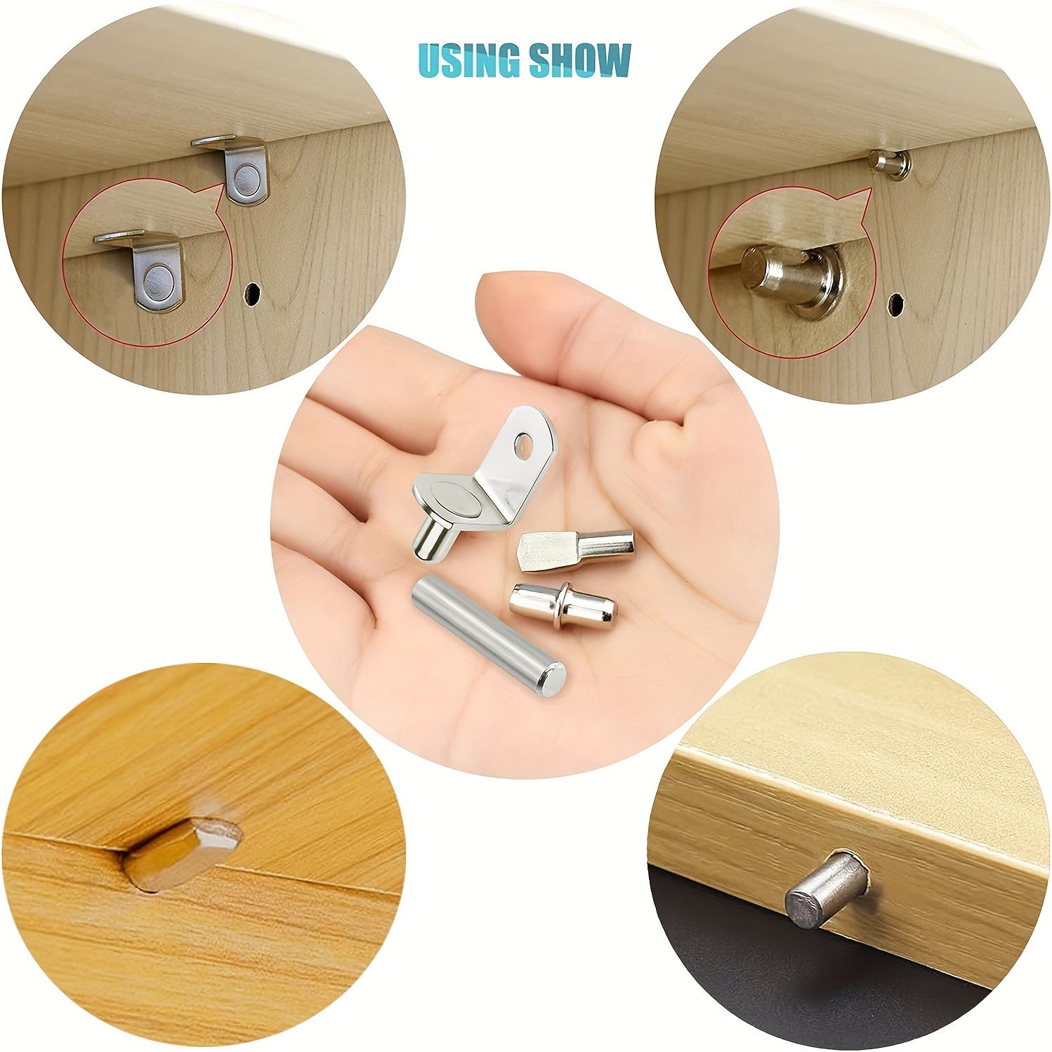 20pcs Cabinet Shelf Pegs, 5mm / 0.2in Shelf Bracket Pegs Metal Cabinet  Shelf Pins Support L-Shaped Furniture Hole Pins for Shelves Kitchen Cabinet