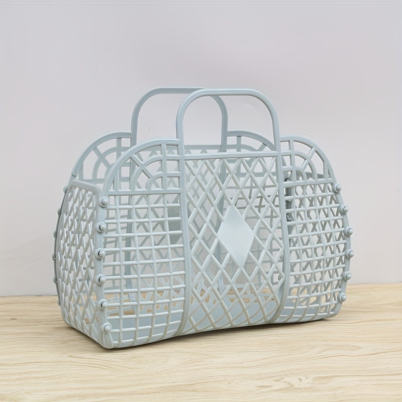 Portable Shower Caddy Tote Plastic Basket with Handle Storage Organizer Bin  for Bathroom, Pantry, Kitchen, College Dorm 