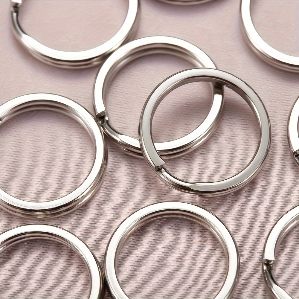 20 плоских брелоков из нержавеющей стали 201, большие, средние и маленькие плоские брелоки, оптовая   аксессуаров для самодельных украшений ручной работы Детали 8