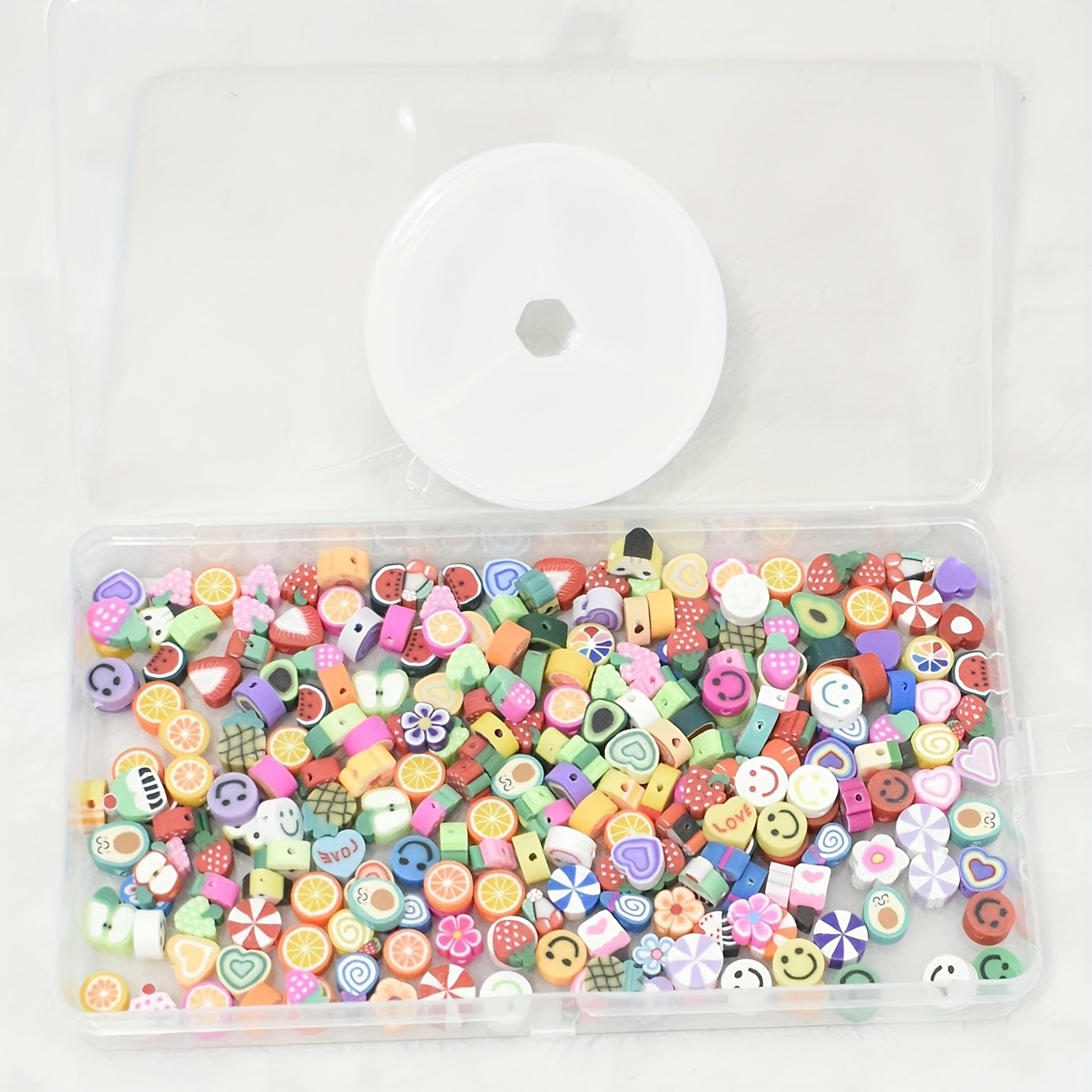 Polymer Clay Bead Kit Flower Face Beads Mixed Fruit - Temu