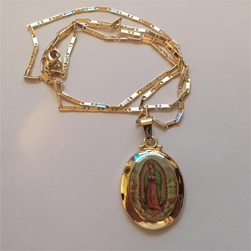 Men's Vintage Virgin Mary Pendant Necklace