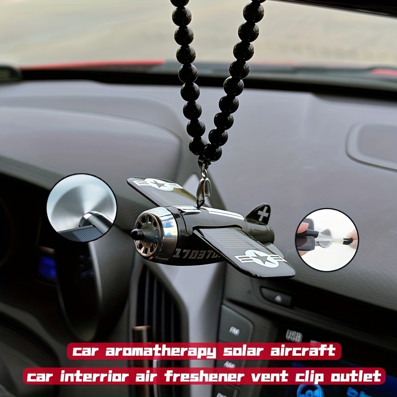 Solar Power Auto Car Rotate Aroma Air Freshener Perfume Diffuser Airplane  Model