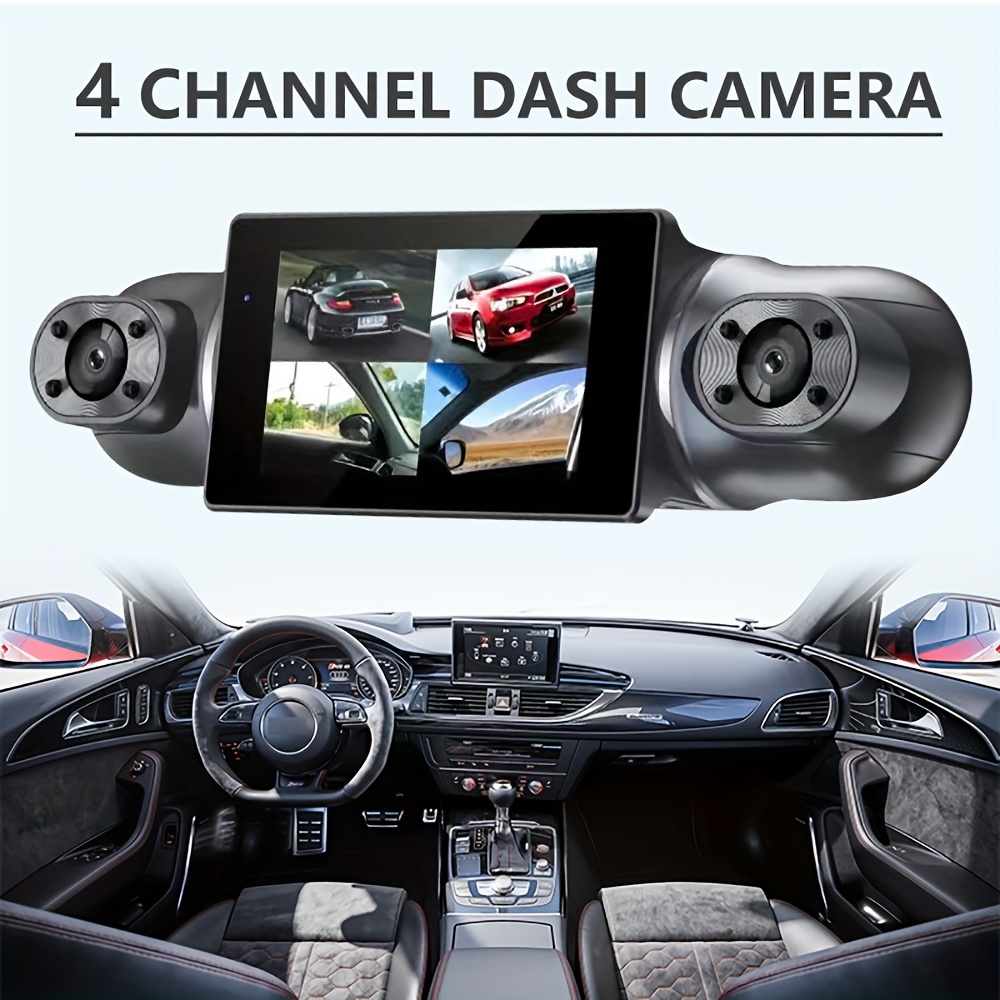 Car Dash Cam 4 Channels Fhd 1080p 360° Video Recording G - Temu