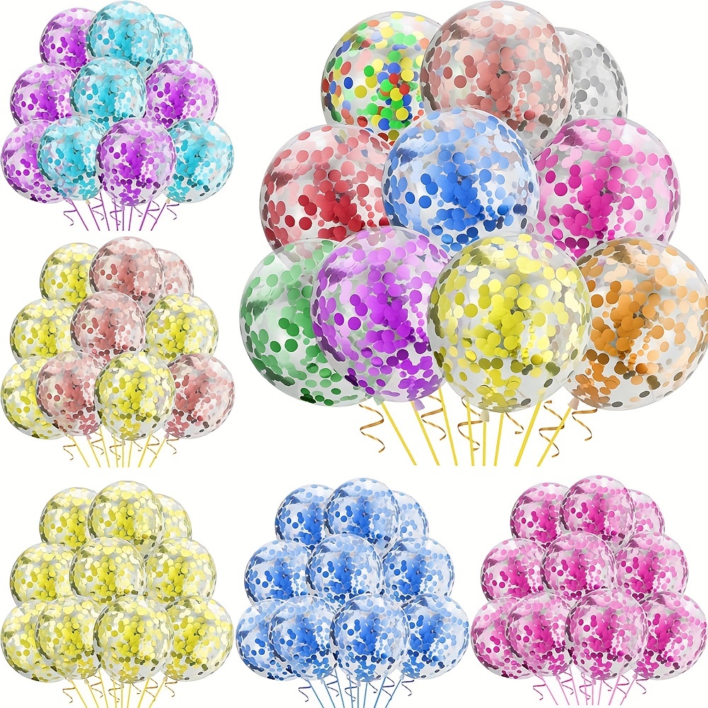 5/10/20pcs Or Confettis Ballons En Latex Paillettes Transparent Ballon  D'hélium De Mariage Bébé