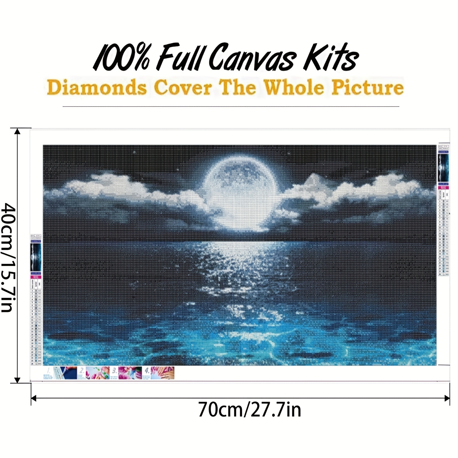 Lake Moon Artificial Diamond Painting Kits Adults Diy Large - Temu