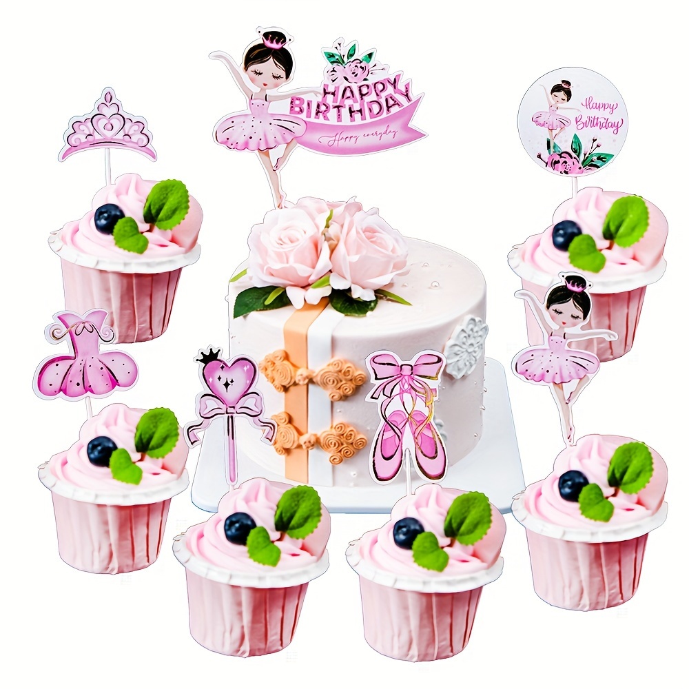 Cupcake et toppers anniversaire danseuse de ballet et ballerines