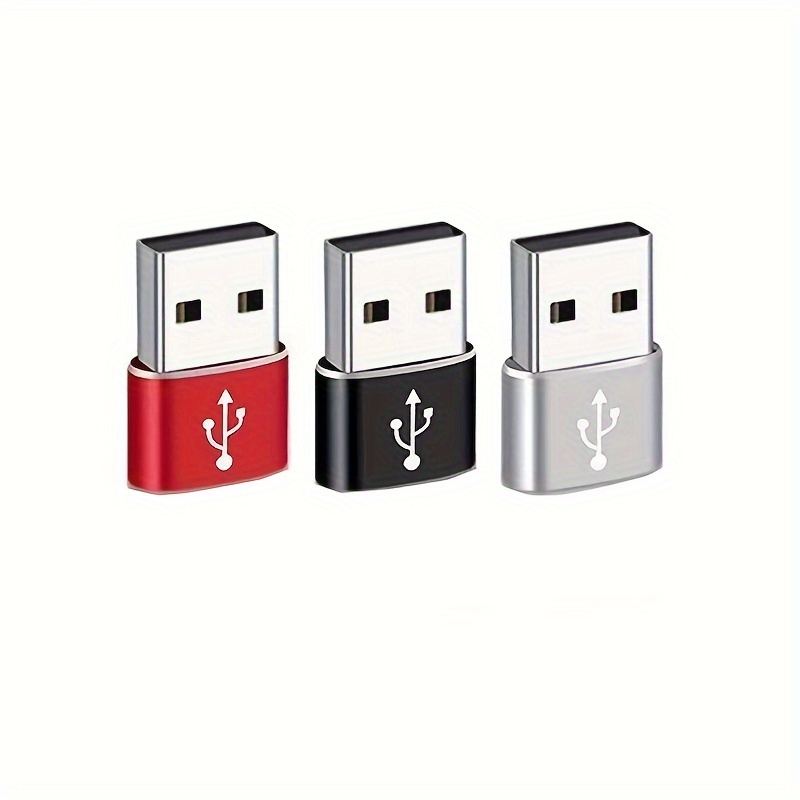 Adaptador USB C a USB (paquete de 4), adaptador USB hembra a USB tipo C  macho OTG compatible con MacBook Pro, Samsung Galaxy, teléfonos tipo C