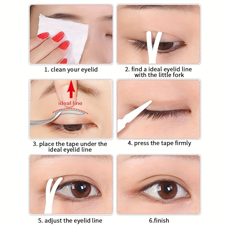 48pcs Eyelid Lift Strips Invisible Double Eyelid Tape Self-Adhesive  Waterproof Instant Single Side Breathable Stickers For Hooded Droopy Uneven  Mono E