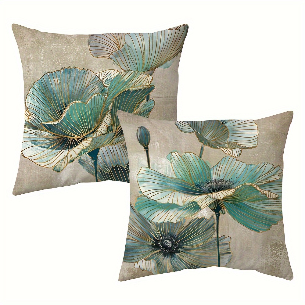 

2pcs Leaf Throw Pillowcase, Decorative Cushion Covers, Home Decor For Sofa Bedroom Farmhouse, 17.7*17.7inch, Without Pillow Cores