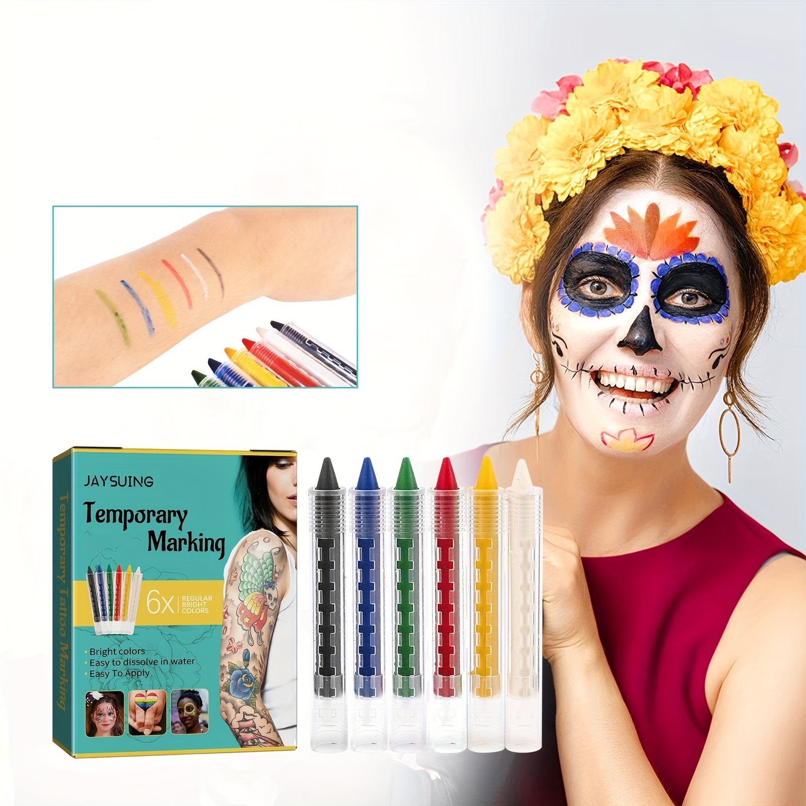 Face Paint Temporary Tattoo Pen 6 Colors Tattoo Skin Marker Temu