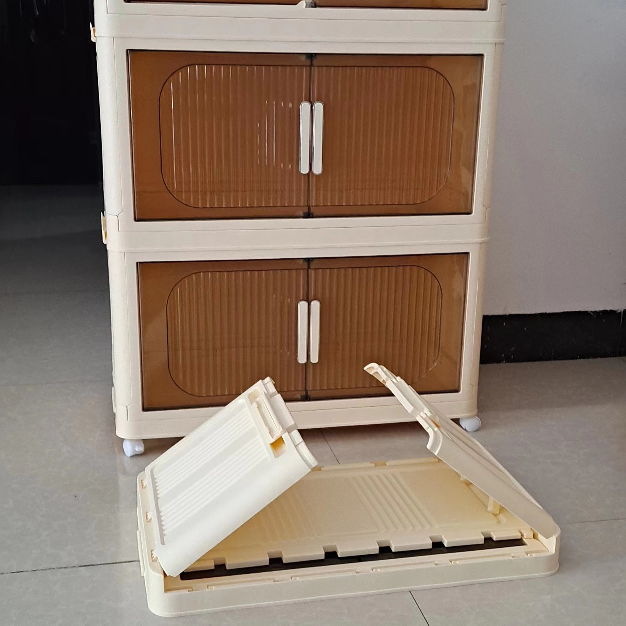 Foldable Storage Box Open Front Door Plastic Storage - Temu Canada