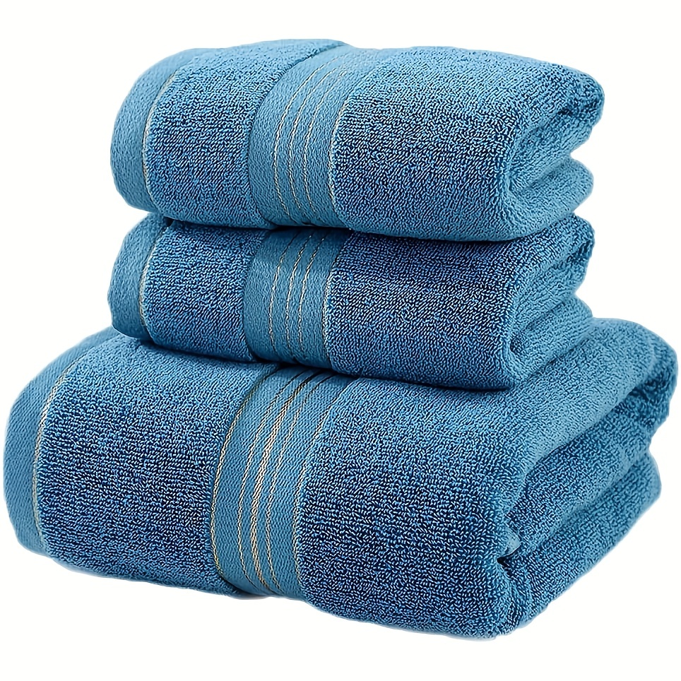 

3pcs Cotton Hand Towel Bath Towel Set, Spa Or Bathroom Towel, 1 Bath Towel & 2 Hand Towels, Machine Washable, 450gsm Thick Plush, Bathroom Towel With High Water Absorption, Super Soft
