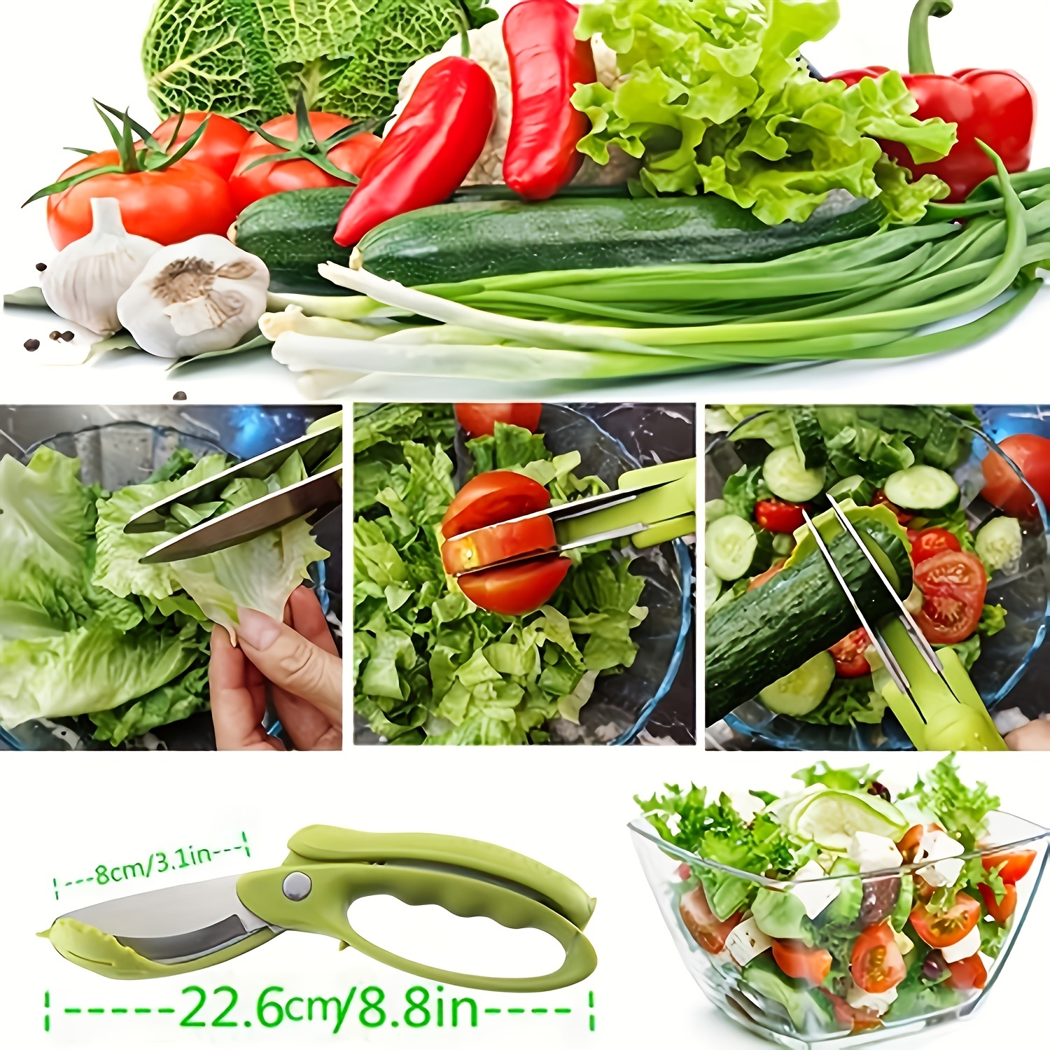1pc Salad Cutting Bowl, Kitchen Tool For Cutting Vegetables And Fruits Into  Slices