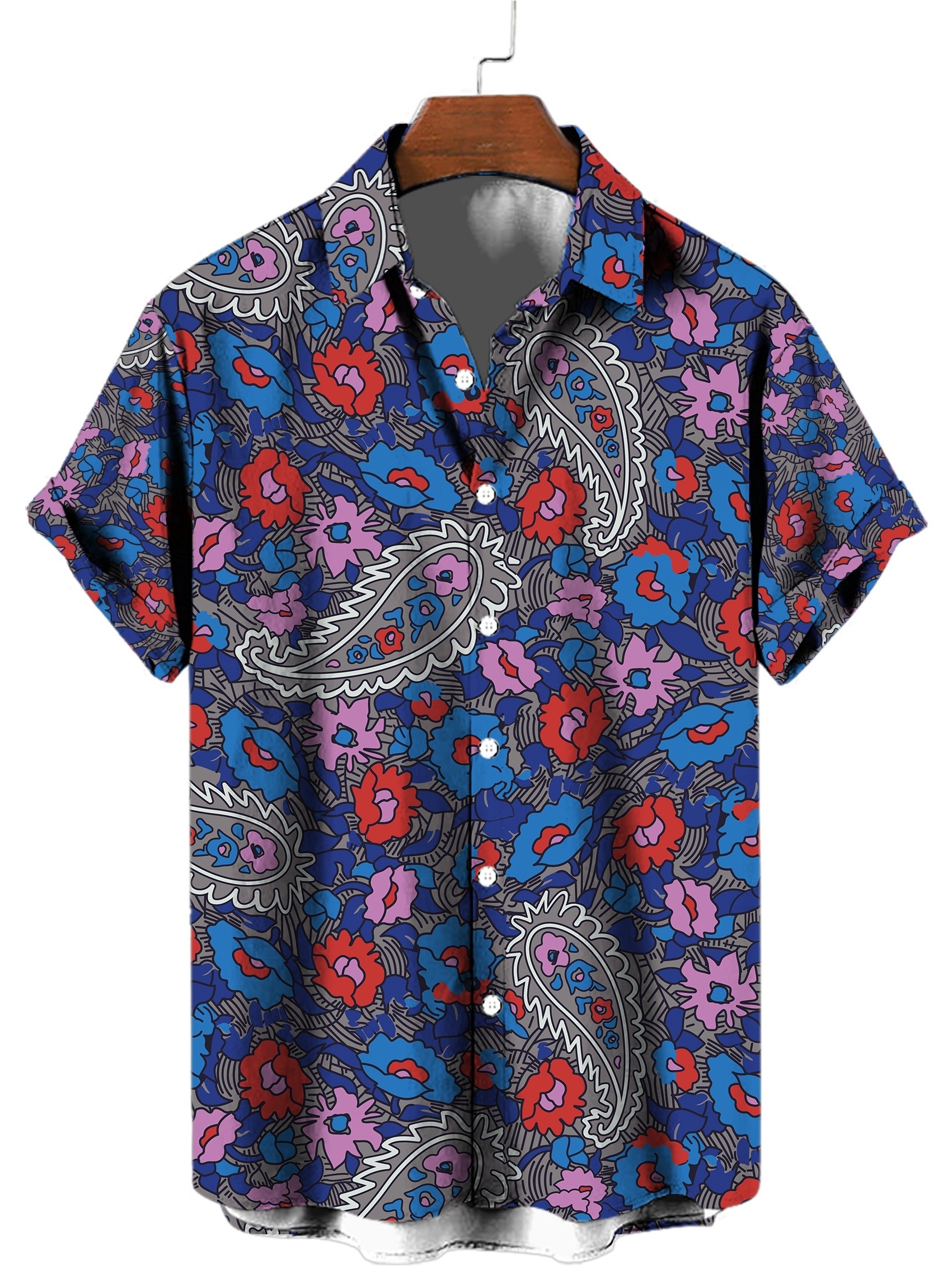 Hawaiian Shirt For Men, Men's Button Down Short Sleeve V-neck Shirts,  Casual Beach Summer Outfits, Men's Novelty Pajamas Tops