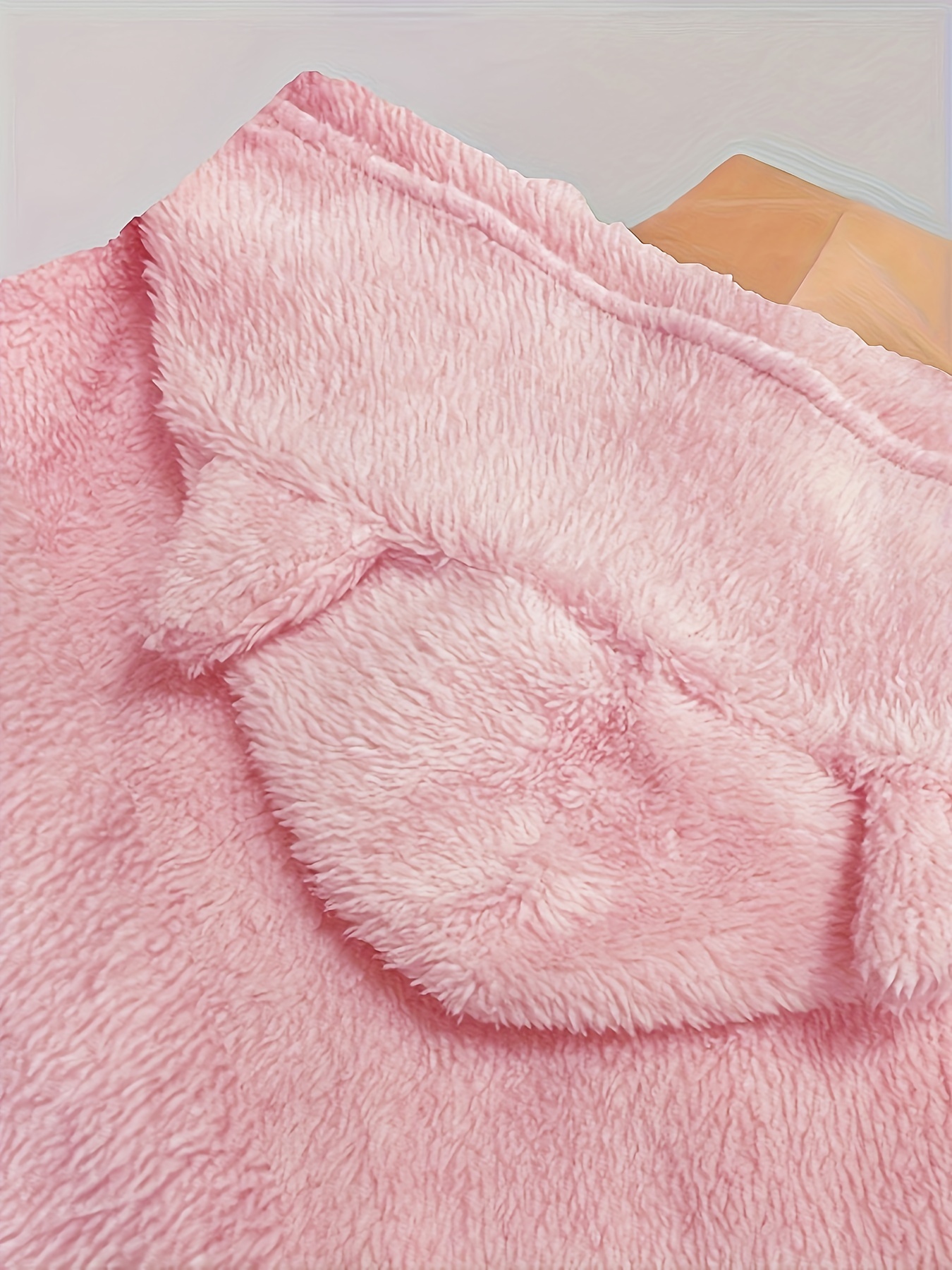 Big pink fluffy hoodie hot sale