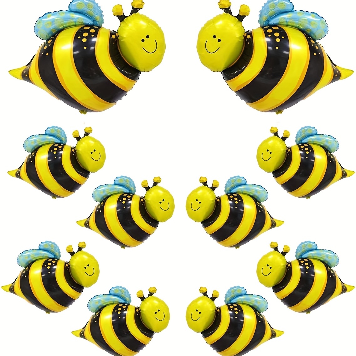 Grands ballons gonflables de couleur or et jaune pour enfant, décoration de  fête préChristophe, motif abeilles