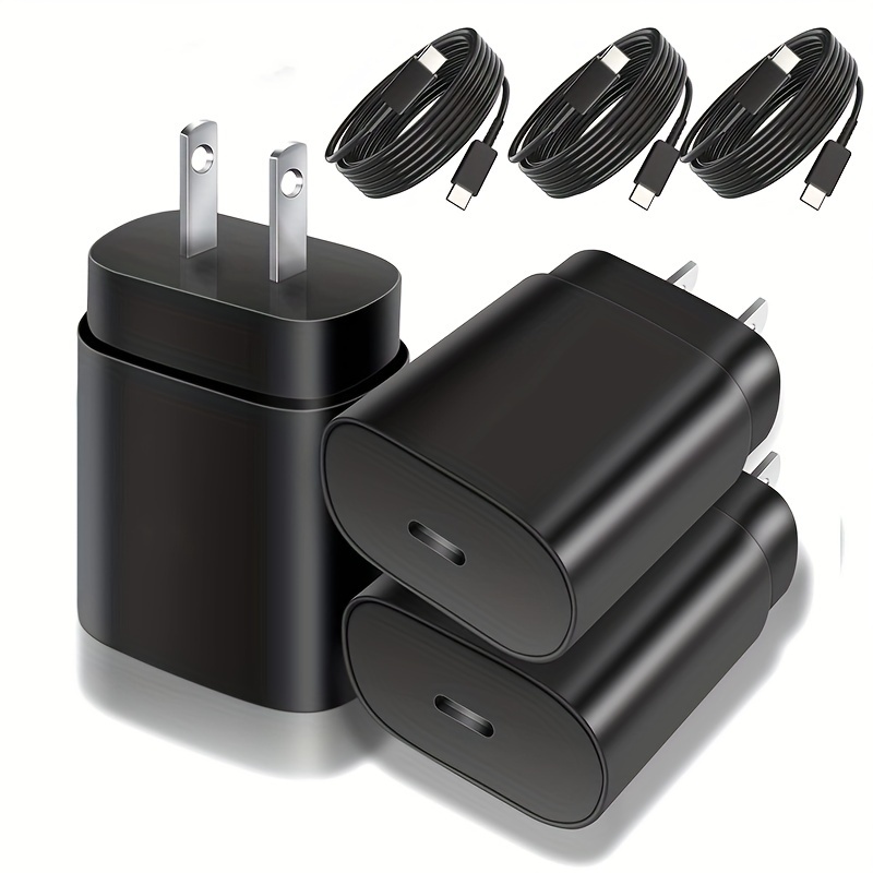 Cargador tipo C, paquete de 2 cargadores de pared USB C de 25 W, bloque de  carga súper rápida y cable de carga de teléfono Android de 6 pies para