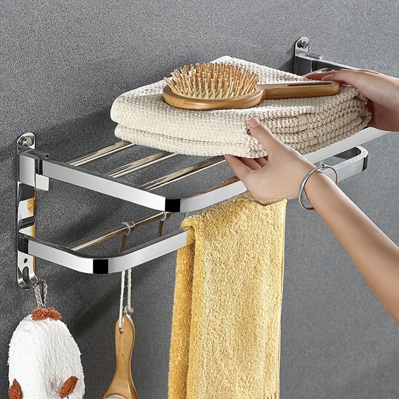 Stainless Steel Towel Rack Towel Storage Rack Punch - Temu