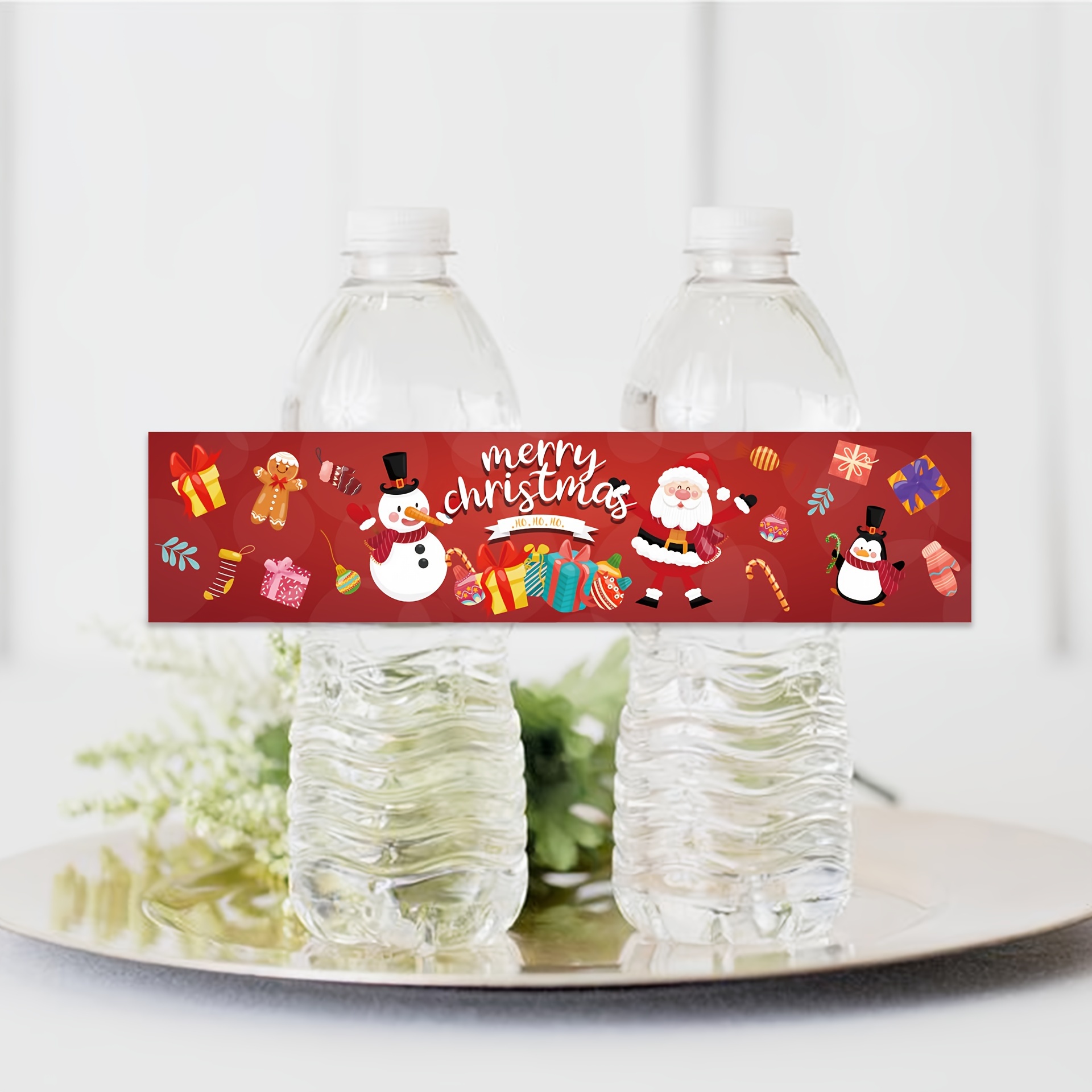 Merry Christmas Water Bottle Labels