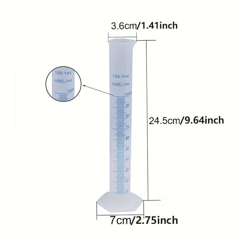 Measuring Cylinder Cup Measuring 300ml Transparent Graduated