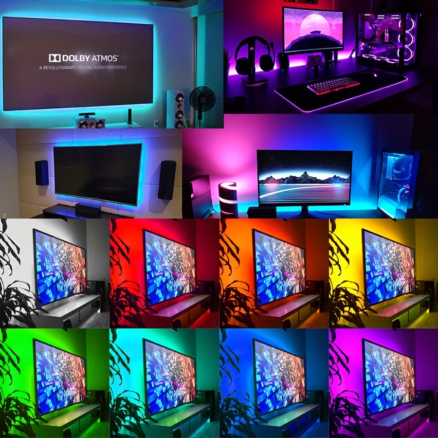 Set Di Strisce Luminose RGB Per TV, Per La Decorazione Del Soggiorno, Luce  D'atmosfera Per TV, Cintura Di Retroilluminazione Per TV, Con Sensore AR
