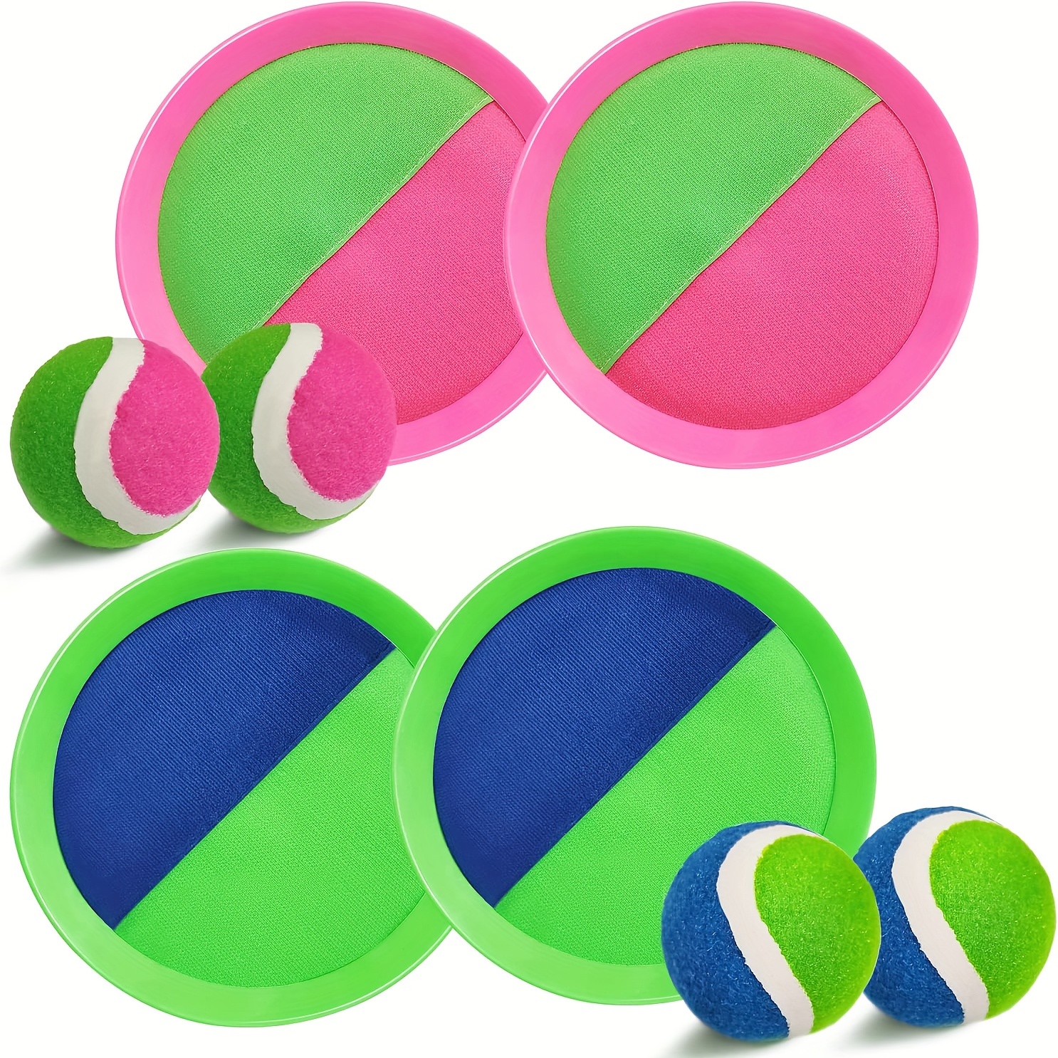 Juego de juguetes para niños al aire libre, juego de pelota para lanzar y  atrapar, juegos de patio exterior para niños con 6 paletas, juego de paleta  de 3 pelotas, juegos de